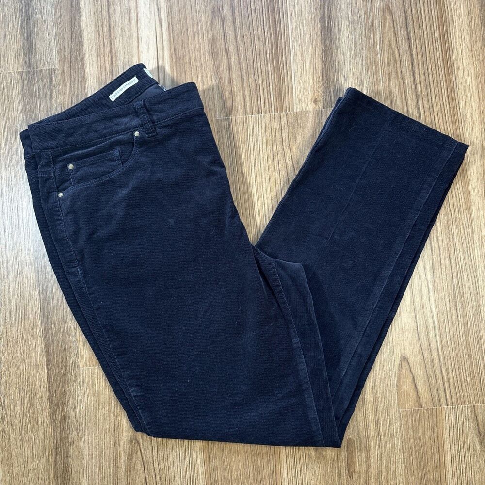 Charter Club Lexington Straight Navy Corduroy Pants (Women’s 12) Cotton Stretch